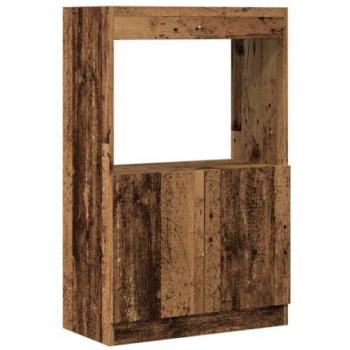 Aparador de madera de ingeniería envejecida 63x33x100 cm, librería, estante y mueble de libros
