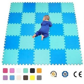 qqpp Alfombra Puzzle para Niños Bebe Infantil - Suelo de Goma EVA Suave. 25 Piezas
