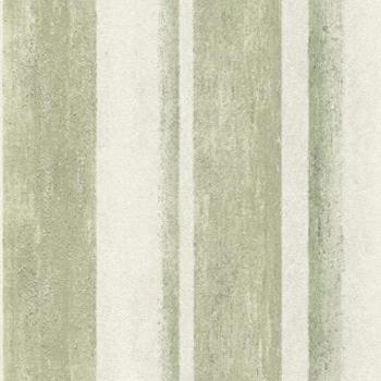 Papel Pintado Rasch Linares 617771, Vliestapete a Rayas, 0.53 x 10.05 m, Resistente a la Luz y Lavable, Color Verde