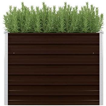 vidaXL Garden Raised Bed Brown 100x40x77 cm Galvanised Steel