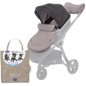 Chicco Urban Color Pack - Set de accesorios: capota + cubrepiernas + calientamanos + kit confort, color marrón