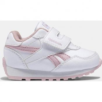 Royal Rewind Run KC - Zapatillas de bebé niña en blanco bajas tipo running con detalles en rosa y cierre adherente