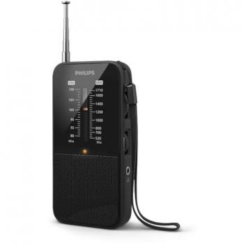 Radio Portátil Philips TAR1509/00 AM/FM con reproductor CD/MP3, altavoz incorporado, diseño compacto y ligero, color negro