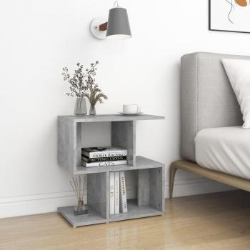Mueble Auxiliar Guayana Mesita de Noche Diseño 2 En 1 Gris Hormigón 51,5X50x30 Cm Madera Multicapa