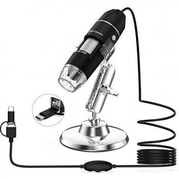 Microscopio Digital USB, Ampliación portátil Mini Pocket Lightswim 50x y 1000x con cámara 1080P 2MP HD, con 8 Luces LED para teléfono Inteligente/Tableta/PC