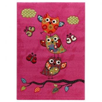 Alfombra para cama infantil Gufo 190x133 cm color violeta