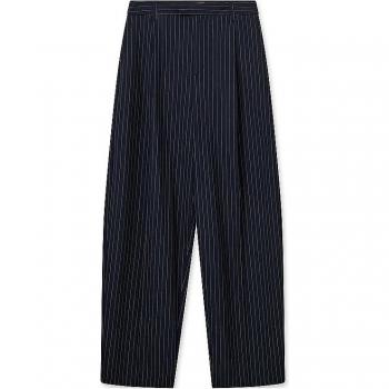 MOS MOSH Women's Wide Trousers MMARVEN ROY Dark Blue Size 40 - Soft and Stylish Pinstripe Pants