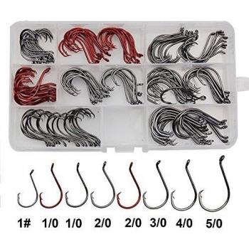 Shaddock pesca® 160pcs/caja 7384 2 x Fuerte Offset anzuelos de pesca de acero de alto carbono pulpo pesca de Sharp gancho deporte círculo pescado ganchos Tackle set-size: # 1 - 5/0