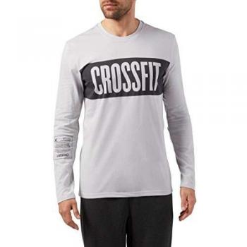Reebok CF Stripe LS Camiseta, Hombre, Gris