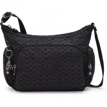 Bandolera Kipling pequeña para mujer con correa ajustable en estampado negro