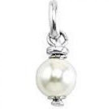 UNOde50 Silver-Plated Alphabet Charm with White Pearl
