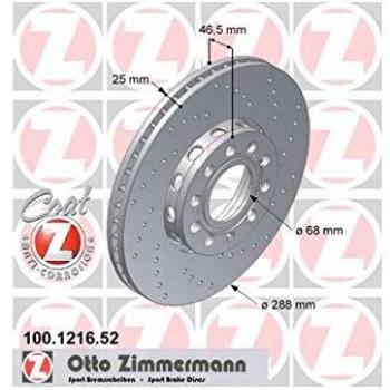 Zimmermann 100,1216.52 Freno de Disco Delantero, Perforado, Sport Coat Z