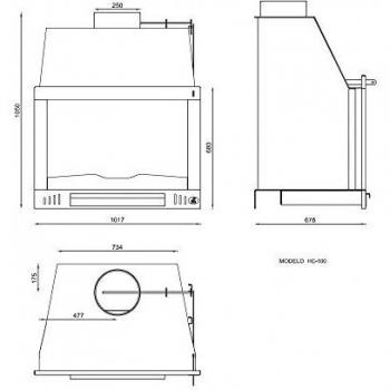 HOGAR INSERTABLE DE LEÑA FM MODELO HC-100