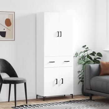 Aparador alto de madera contrachapada blanco 69,5x34x180 cm Vidaxl