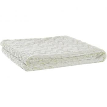 Manta DKD Home Decor Zig-zag 150 x 200 x 2 cm Blanco Montaña