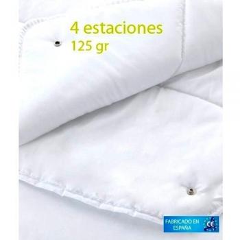 Belnou Edredon Relleno Nordico Tacto Pluma. Blanco Liso. Microfibra y Fibra Hueca. Blando Comodo Ligero. 1 Unidad con Clips 4 Estaciones 125 gr. 260x240 cm Cama 180 cm