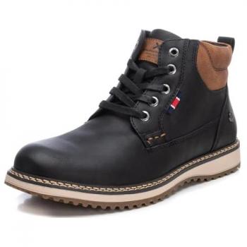 Xti - Botines de hombre con cordones y cremallera, color negro, talla 39, tipo plano, casual