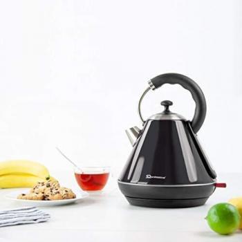 Caldera eléctrica sin cuerda, ebullición rápida, 2200W 1.8L - Negro