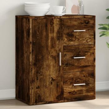 Aparador de madera multicapa ahumado en roble 60x31x70 cm