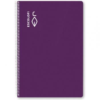 Cuaderno Espiral Folio Escolofi 50 Hojas con Margen Pauta 3 Lila 70g Tapa Dura