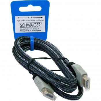Cable HDMI Schwaiger 1,5 m Tipo A Alta Velocidad/Ethernet 3D Negro-Gris