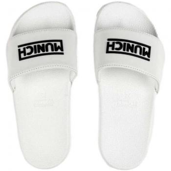 Chanclas MUNICH Flat Slider 3D Logo para hombre en color blanco