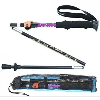 Baston plegable Color Morada Senderismo / Excursión / Escalada /marcha/ montañismo /antichoque / telecópico / Extensible / 5 segmentos