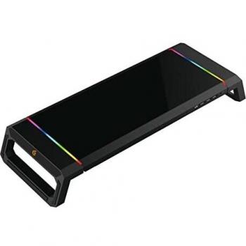 Conceptronic THORNE01B Ergo - Soporte de Escritorio para Videojuegos (4 Puertos USB 2.0), Color Negro