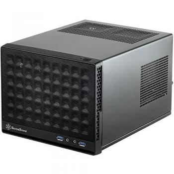 SilverStone SST-SG13B - Carcasa de ordenador compacta cubo Sugo Mini-ITX, Panel frontal de rejilla, negro