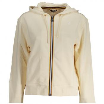 Beige Cotton Hooded Zip-Through Sweatshirt - S