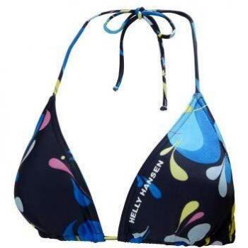 Helly Hansen New Top de Bikini para Mujer, Estampado Azul Marino, Medium