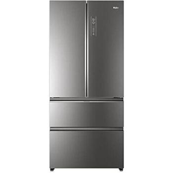 Haier FD 83 Series 7 HB18FGSAAA - Frigorífico, Puerta Francesa, Tecnología Antibacterias, Motor Inverter, My Zone, Humidity Zone, Ancho 83cm, Capacidad XXL, Total No Frost, Clase E, Cristal Inox