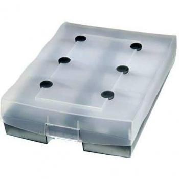 Caja para tarjetas de visita HAN VIP XXL, capacidad para 2200 tarjetas, color gris translúcido