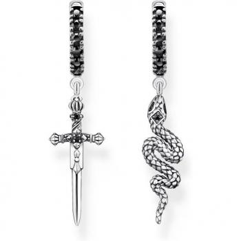 Thomas Sabo - Pendientes de serpiente y espada para hombre