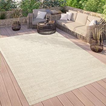Alfombra Rectangular Vintage Oriental Lavable para Interior y Exterior 120x160 cm, Color Crema 2