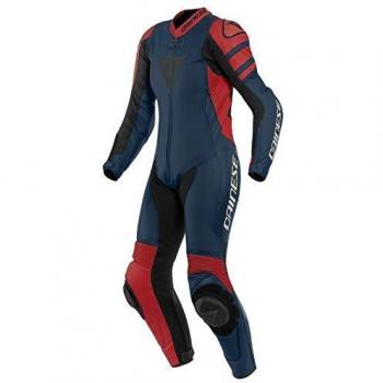 Dainese Killalane - Traje de motorista para mujer, 1 pieza, perforado, de piel, color azul, rojo, blanco y negro, talla 44