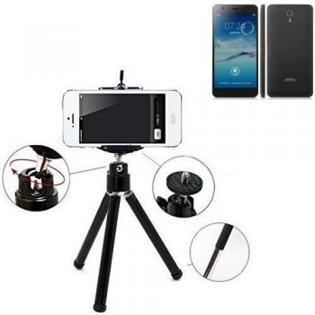 Smartphone trípode / soporte móvil / trípode como para Jiayu S3 Advanced. Trípode de aluminio / trípode con soporte para el teléfono móvil, universal para todos los teléfonos inteligentes y las cámaras comunes. De color negro. Aferrarse trípode 