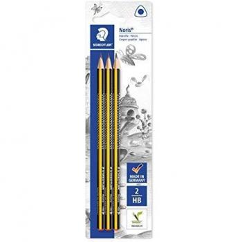 Staedtler Noris Eco 183-HBBK3. Lápices ecológicos de dureza media. Blíster con 3 lápices de grafito con mina HB.