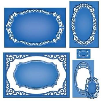Spellbinders S5-189 Majestic Labels Twenty-Five Nestabilities - Juego de troqueles