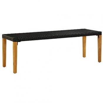 vidaXL Garden Bench 80 cm Poly Rattan Black