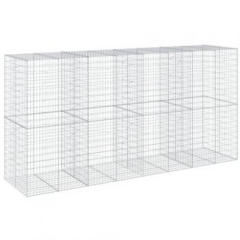 Vidaxl Gabion Basket With Cover 400x100x200 Cm Galvanised Iron