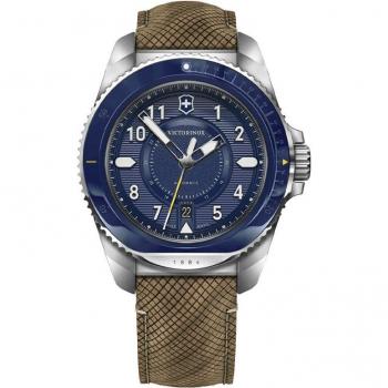 Victorinox - Reloj automático de hombre Journey 1884 V241980.1 con correa de caucho marrón