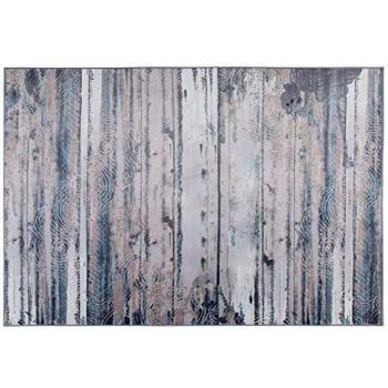 Alfombra Moderna Abstracta de Poliéster 140 x 200 cm en Gris y Beige Dallica