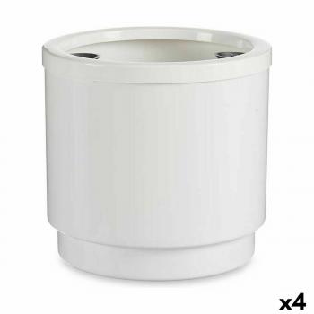 Maceta Autorriego Blanco Polipropileno 26 X 25 X 26 Cm - Pack 4 Unidades