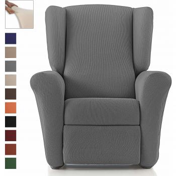 Eiffel Textile Rústica Relax - Funda Sillon Elastica, Protector Adaptable, Gris, 70-110 cm