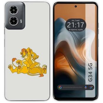 Funda de Silicona para Motorola Moto G34 5G con Diseño de Leones
