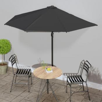 Sombrilla balcón semicircular vidaXL palo de aluminio 300x155x223cm color taupe oscuro, rojo burdeos, terracota y negro