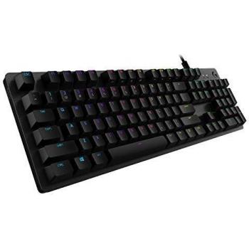 Teclado Mecánico Gaming Logitech G512 con Iluminación RGB LIGHTSYNC, Interruptores Táctiles GX Brown, Diseño de Aluminio y Conexión USB - QWERTZ Alemán