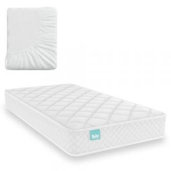 Colchón Cuna Nalui Baby One 57x117 cm - Hipoalergénico, Suave, Transpirable, Oeko-Tex®, Altura ± 12cm, Hecho en España + Protector Tencel