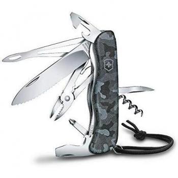 Victorinox Skipper Navaja con 18 funciones incluyendo hoja con bloqueo y cortador de alambre, color azul marino, camuflaje